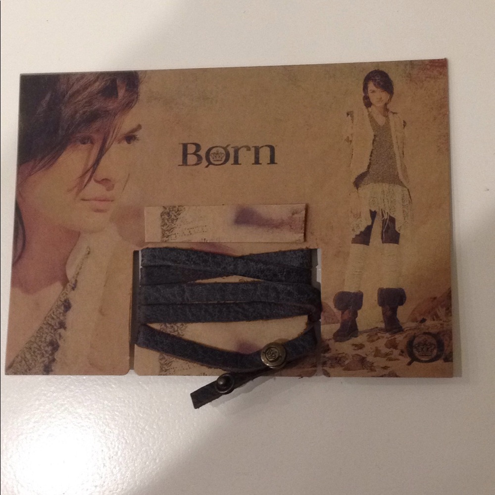 Born Leather Wrap Bracelet with Snap